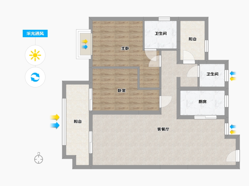 江苏省-扬州市-悦珑湾-96.00-户型库-采光通风