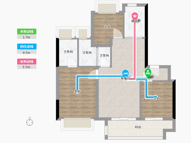 湖北省-武汉市-花山印象-82.50-户型库-动静线