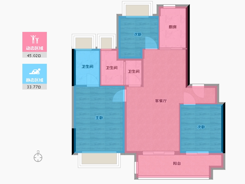 湖北省-武汉市-花山印象-82.50-户型库-动静分区