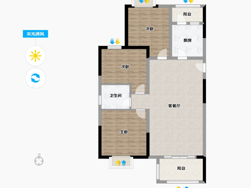 江西省-南昌市-桃欣澜苑-98.00-户型库-采光通风