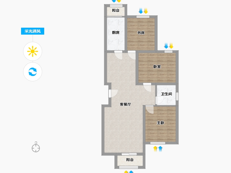 河北省-邢台市-世纪华府-88.00-户型库-采光通风