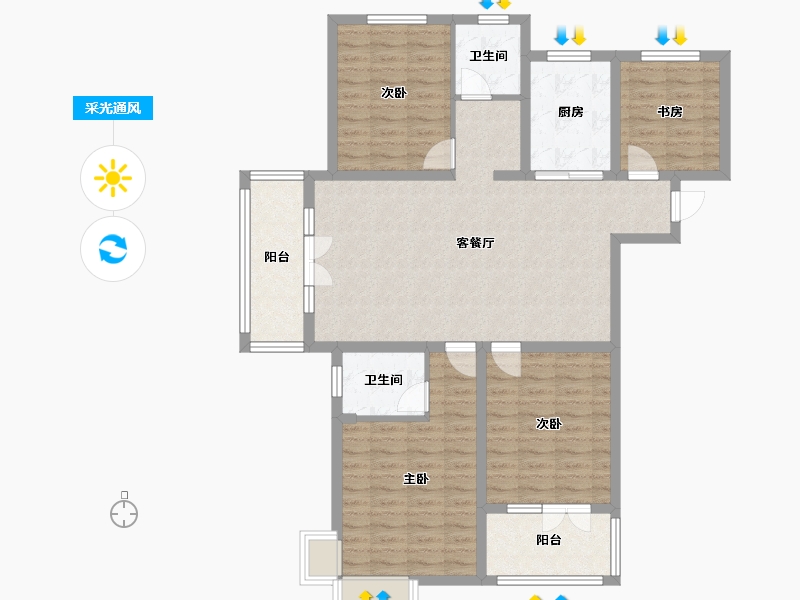 安徽省-合肥市-安百苑-96.00-户型库-采光通风