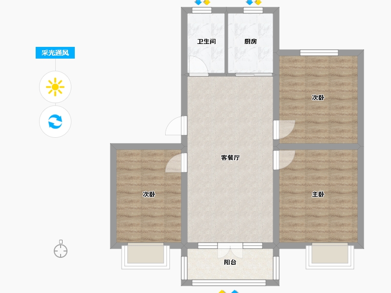 安徽省-合肥市-安百苑-72.00-户型库-采光通风