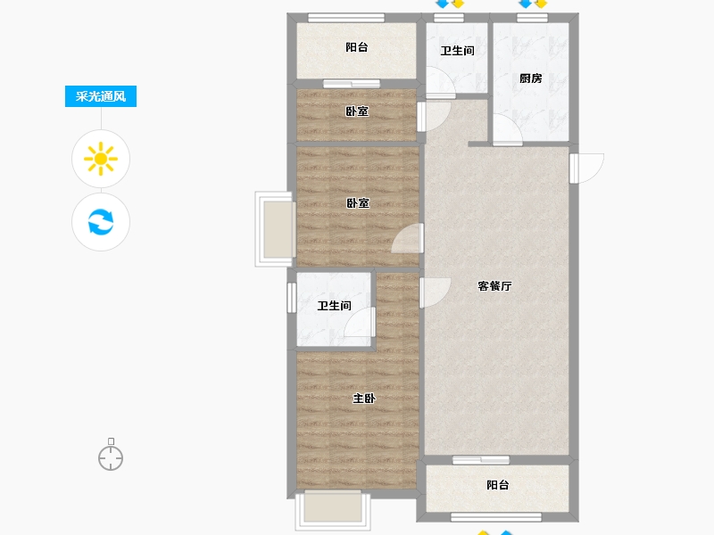 福建省-三明市-康城雅居-91.20-户型库-采光通风