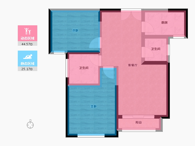 河南省-郑州市-秀水湾-72.00-户型库-动静分区