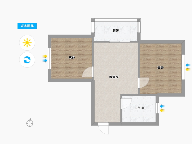 山西省-太原市-中辐院东区-46.50-户型库-采光通风