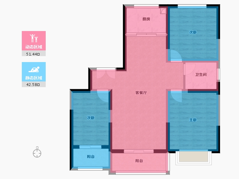 山西省-运城市-金茂华府-93.00-户型库-动静分区