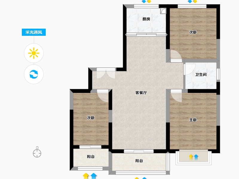 山西省-运城市-金茂华府-93.00-户型库-采光通风