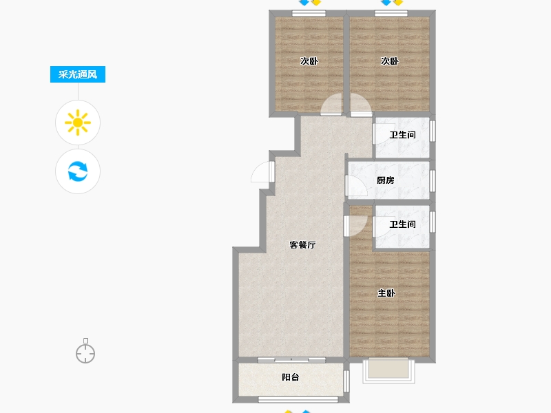 河北省-保定市-国仕山-96.00-户型库-采光通风