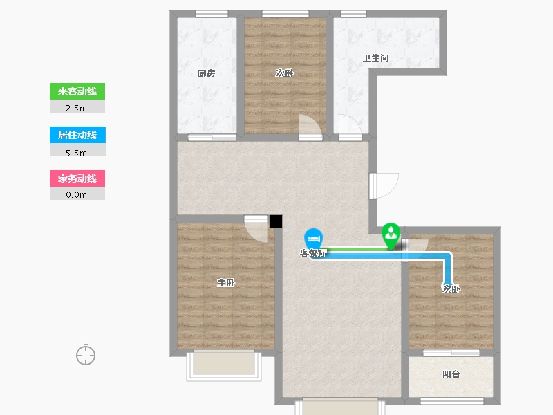 山东省-潍坊市-龙旺华庭-96.80-户型库-动静线