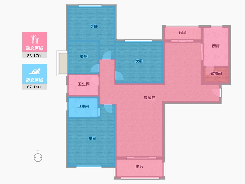 云南省-昆明市-白龙潭小区-140.00-户型库-动静分区