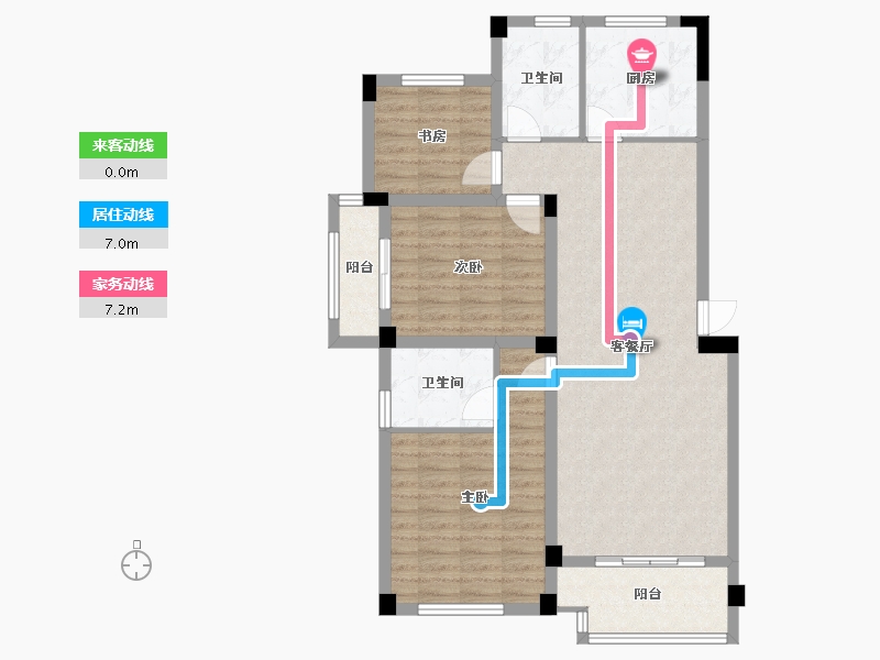 浙江省-湖州市-景都翡翠湾东区    天鹅湾-96.80-户型库-动静线