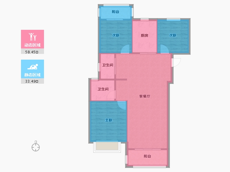 湖北省-武汉市-中建星光城-86.00-户型库-动静分区