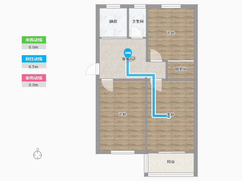 江苏省-南京市-北四卫头-66.50-户型库-动静线