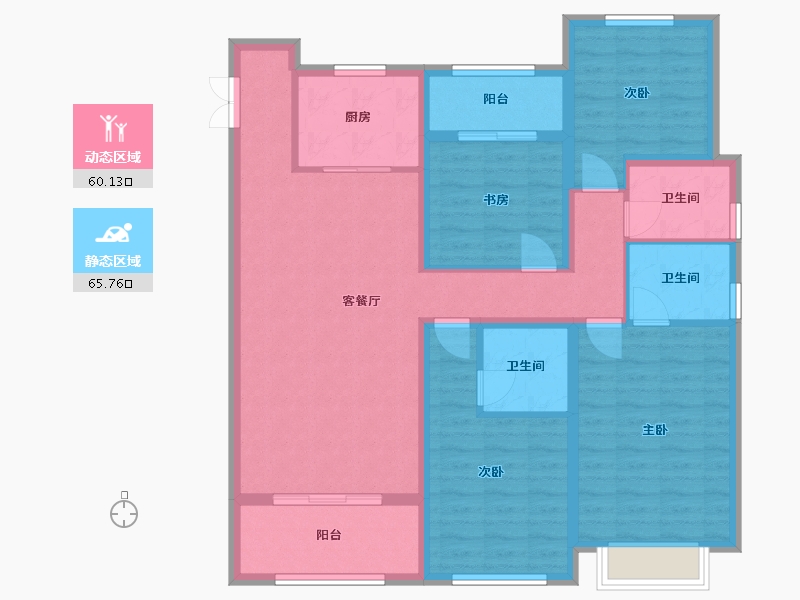 山东省-泰安市-泰山院子-122.00-户型库-动静分区