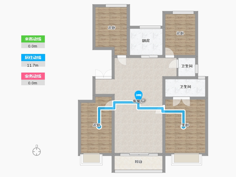 山西省-长治市-锦福苑-128.80-户型库-动静线