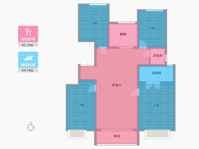 山西省-长治市-锦福苑-128.80-户型库-动静分区