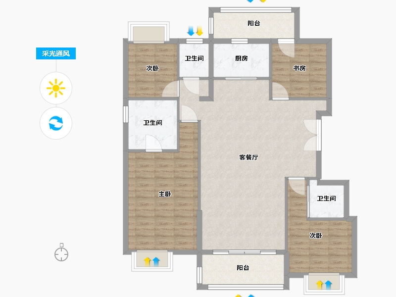 福建省-泉州市-天著-116.11-户型库-采光通风