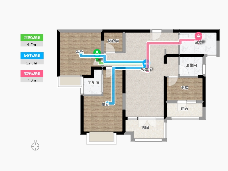 陕西省-西安市-世园林语-94.40-户型库-动静线