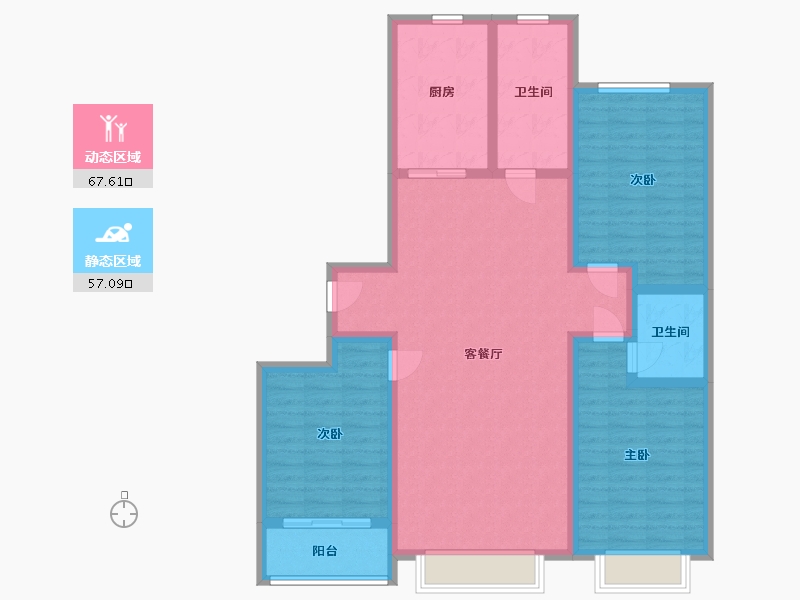 山东省-潍坊市-东鲁文苑-111.75-户型库-动静分区