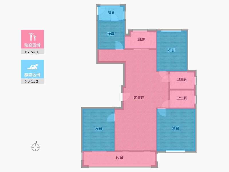 浙江省-温州市-大发融悦东方-91.63-户型库-动静分区