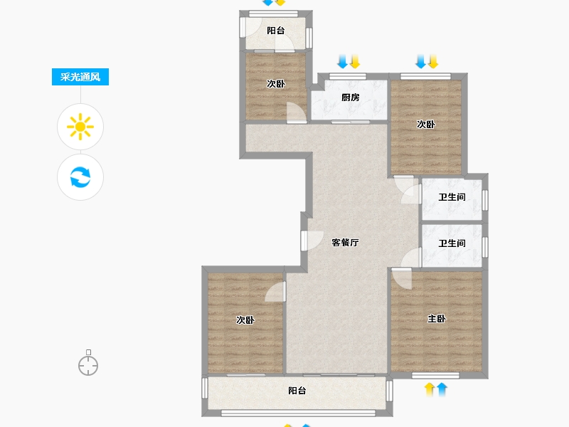 浙江省-温州市-大发融悦东方-91.63-户型库-采光通风