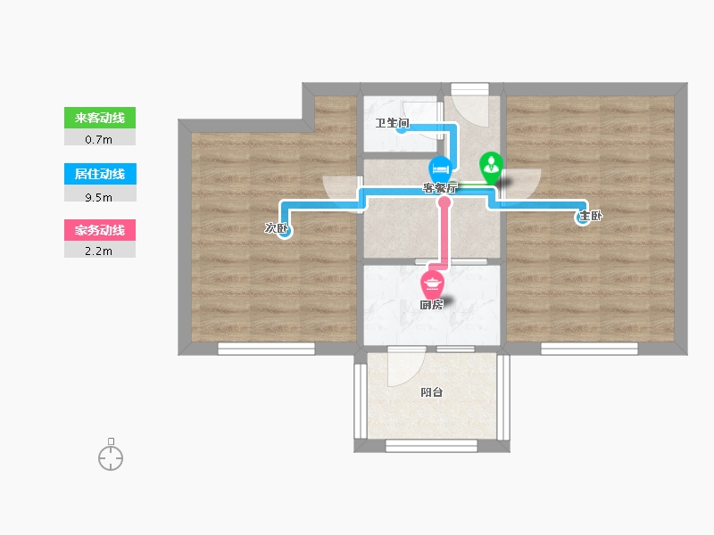 北京-北京市-高家园三区-46.40-户型库-动静线