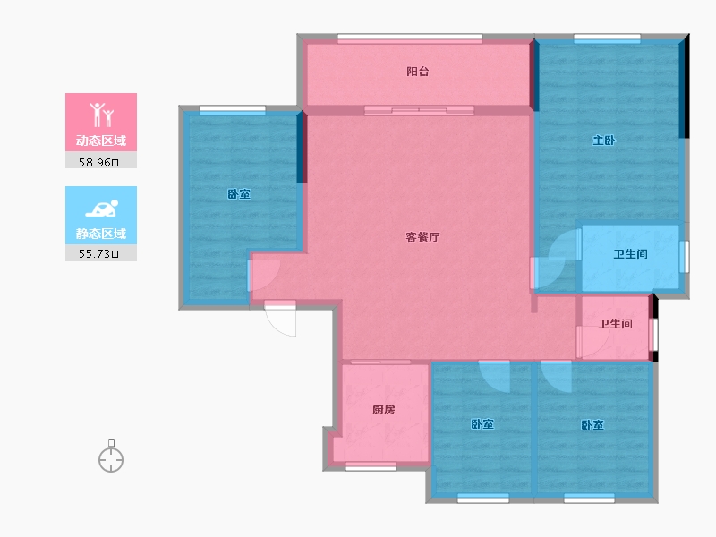 福建省-福州市-翡丽云邸-104.00-户型库-动静分区