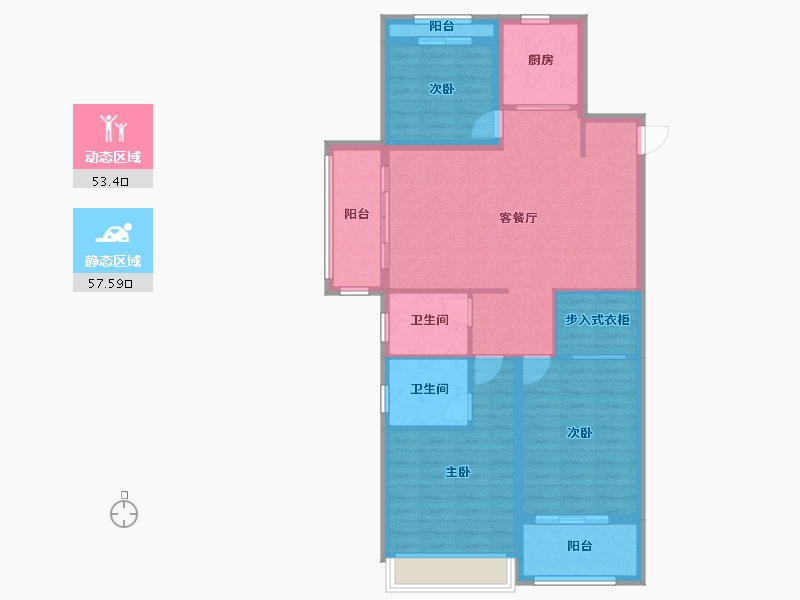 浙江省-金华市-星耀城-96.56-户型库-动静分区