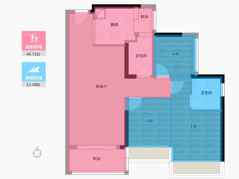 广东省-江门市-华发四季-74.49-户型库-动静分区