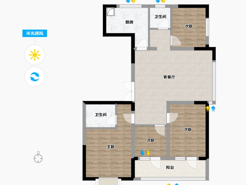 山东省-济宁市-尚龙原著-108.80-户型库-采光通风