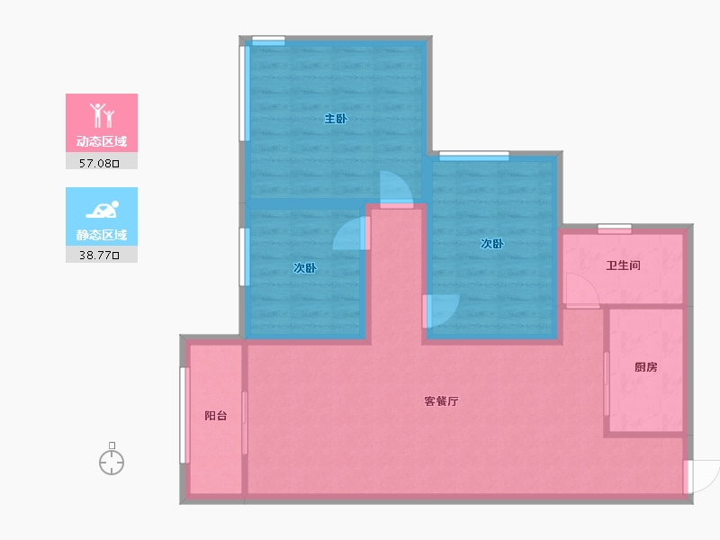 广东省-深圳市-长城盛世家园二期-85.67-户型库-动静分区