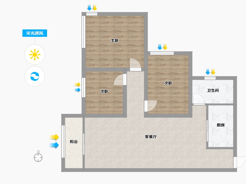 广东省-深圳市-长城盛世家园二期-85.67-户型库-采光通风