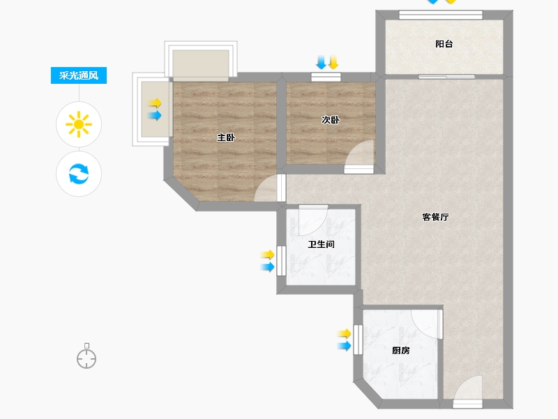 广东省-深圳市-香逸名园-55.89-户型库-采光通风