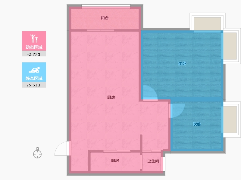 广东省-深圳市-长城盛世家园二期-61.40-户型库-动静分区