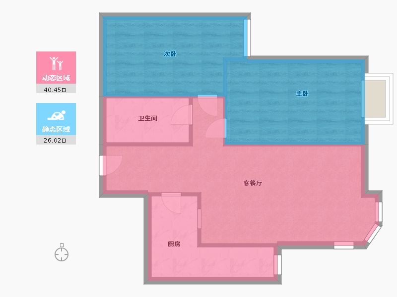 北京-北京市-四方景园二区-60.00-户型库-动静分区