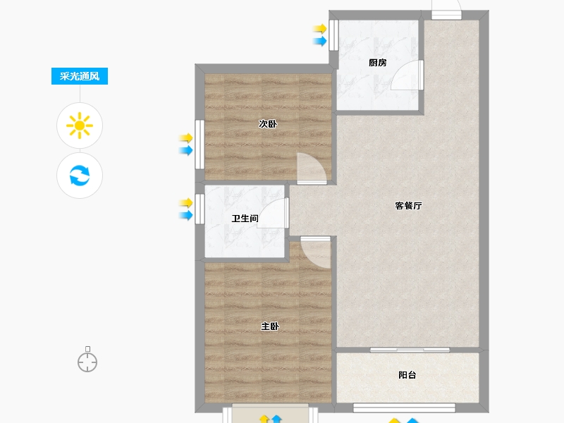 陕西省-西安市-智慧新城-69.32-户型库-采光通风