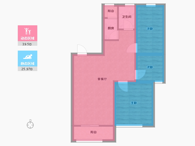 广东省-深圳市-香蜜二村-57.63-户型库-动静分区