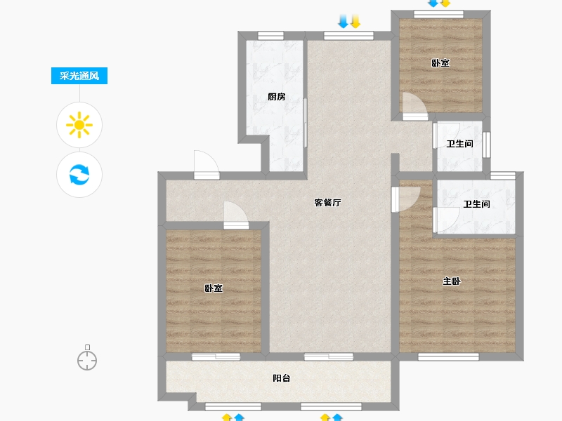 山东省-济南市-祥生东方越-93.60-户型库-采光通风