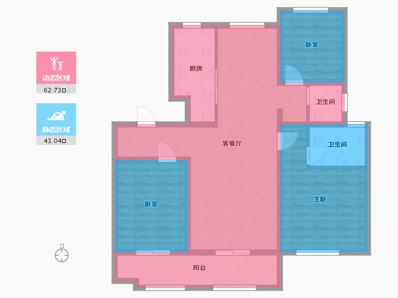 山东省-济南市-祥生东方越-93.60-户型库-动静分区