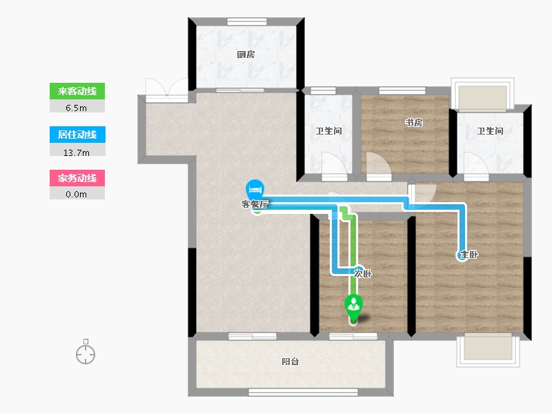 安徽省-宿州市-吾悦华府-93.85-户型库-动静线