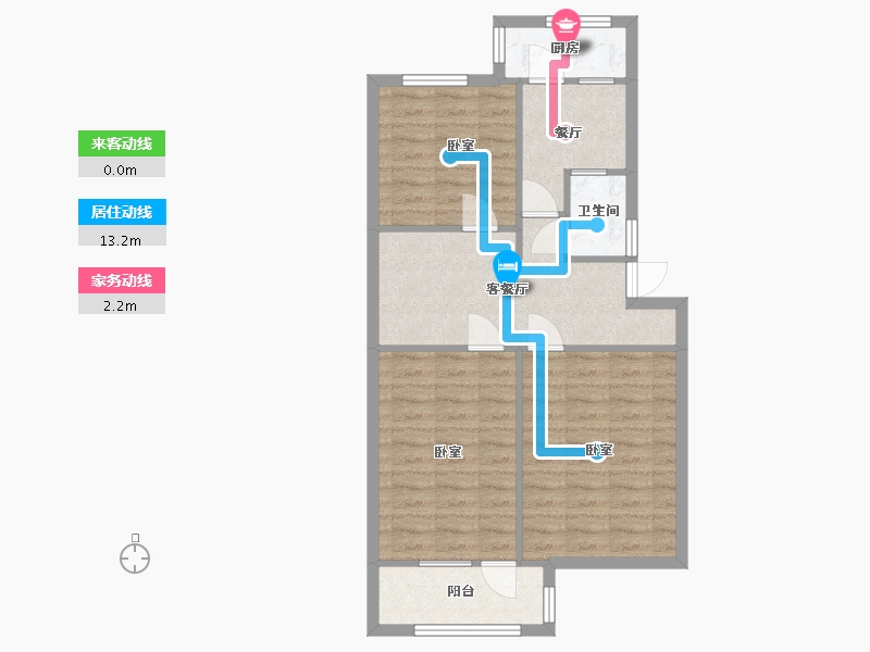 陕西省-西安市-中铁一局太乙路东院小区-70.30-户型库-动静线