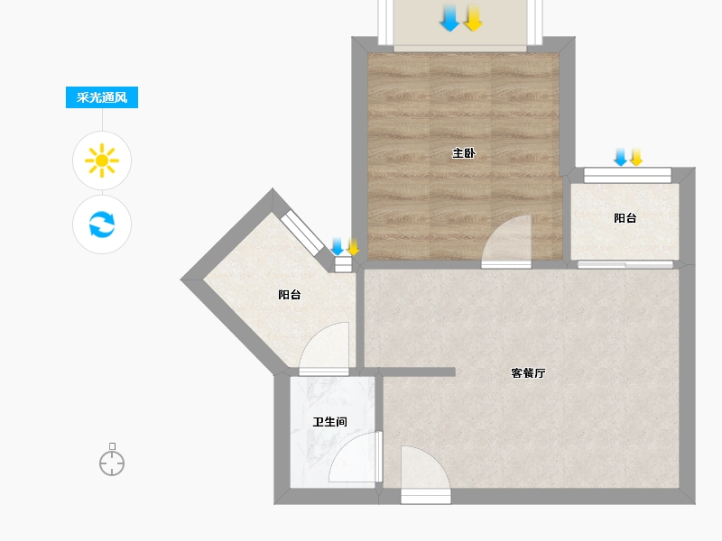 广东省-深圳市-TT国际公寓-35.10-户型库-采光通风