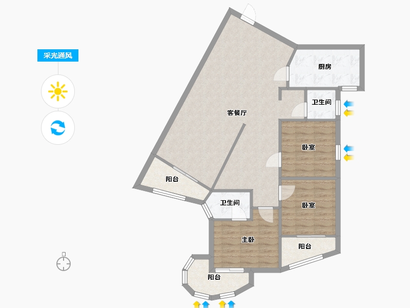 福建省-泉州市-东莲花苑-108.00-户型库-采光通风