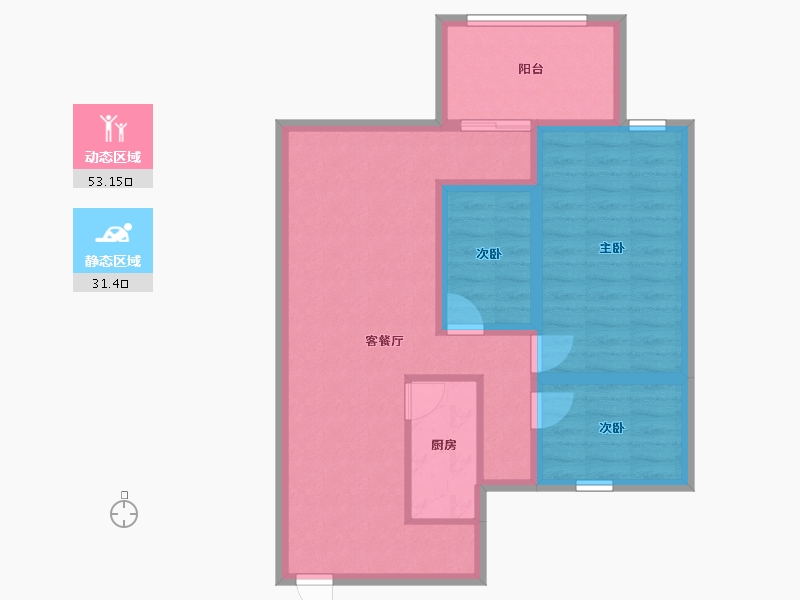 广东省-深圳市-香逸名园-74.83-户型库-动静分区