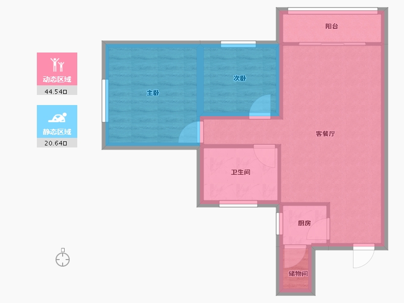 广东省-深圳市-长城盛世家园一期-57.88-户型库-动静分区