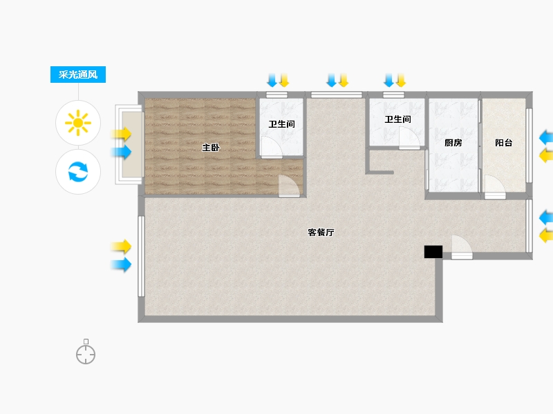 广东省-广州市-小院雨华一街-116.00-户型库-采光通风