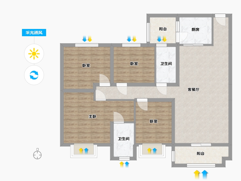 广西壮族自治区-百色市-恒宁铂金府-101.00-户型库-采光通风