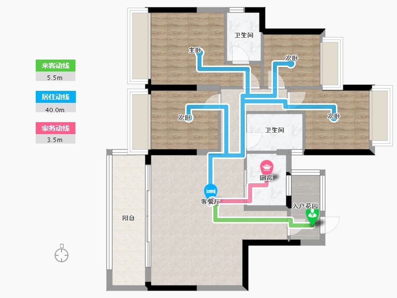 贵州省-贵阳市-远洋万和世家-108.00-户型库-动静线