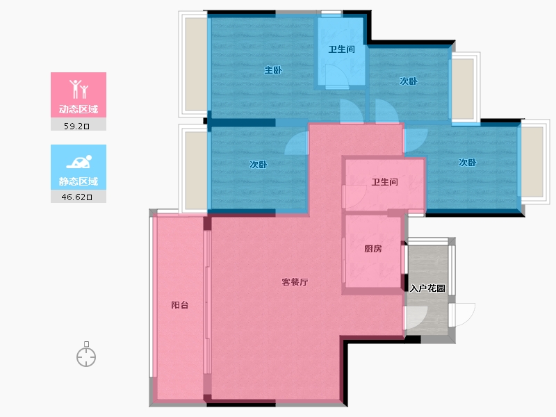 贵州省-贵阳市-远洋万和世家-108.00-户型库-动静分区